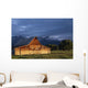 Sunrise On Old Wooden Barn On Farm, Moulton Barn Wall Mural