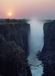 Looking Along Victoria Falls At Dusk From Zambia To Zimbabwe Wall Mural