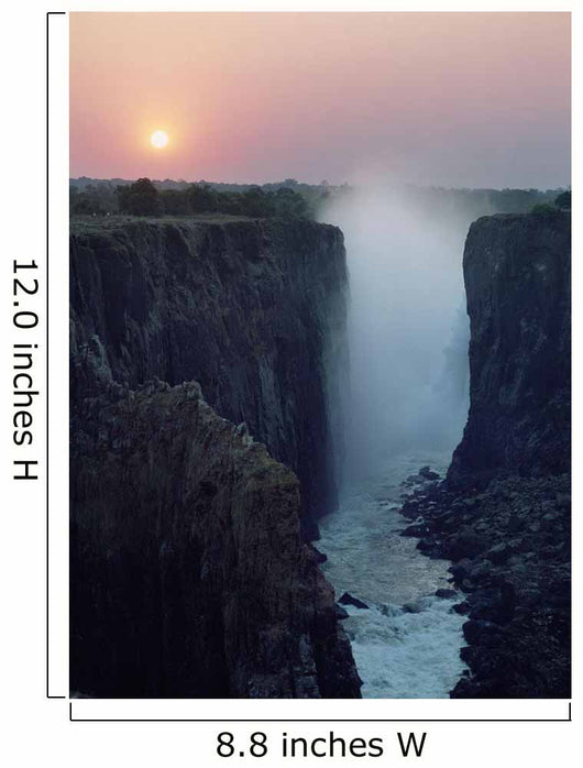 Looking Along Victoria Falls At Dusk From Zambia To Zimbabwe Wall Mural