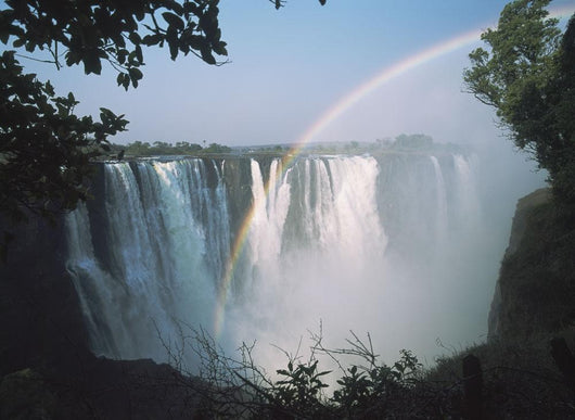 Rainbow In Front Of Victoria Falls Wall Mural
