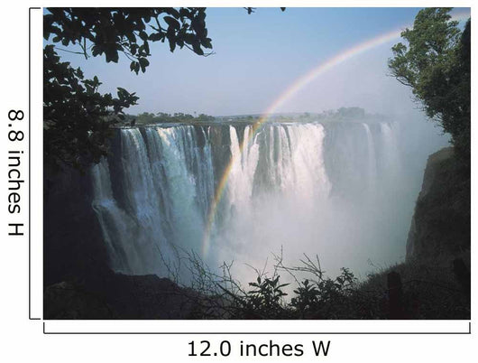 Rainbow In Front Of Victoria Falls Wall Mural