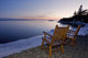 Two Chairs At Water's Edge Looking Out Over Lake Superior Wall Mural