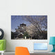 Hiroshima Castle And Cherry Blossoms In Spring Wall Mural
