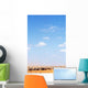 Herd Of Zebras In Dusty Scrubland Wall Mural