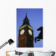 Big Ben At Dusk With Horse Statue In Foreground Wall Mural