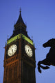 Big Ben At Dusk With Horse Statue In Foreground Wall Mural