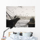 Man Throwing Rope To People On Dockside Of Harbor At Dusk Wall Mural