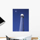 Moon Above Lighthouse At Dusk Wall Mural