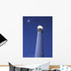Moon Above Lighthouse At Dusk Wall Mural