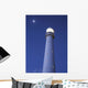 Moon Above Lighthouse At Dusk Wall Mural