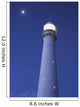 Moon Above Lighthouse At Dusk Wall Mural