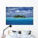 Small Palm Tree Covered Tropical Island Wall Mural