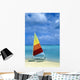 Catamaran On Tropical Beach Wall Mural