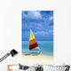 Catamaran On Tropical Beach Wall Mural