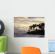 Silhouetted Palm Trees Over Beach At Sunset Wall Mural