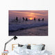 Stilt Fishermen Silhouetted At Sunset Wall Mural