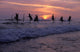 Stilt Fishermen Silhouetted At Sunset Wall Mural