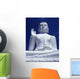 Large Seated White Buddha Wall Mural