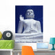 Large Seated White Buddha Wall Mural