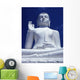 Large Seated White Buddha Wall Mural