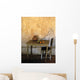 Table And Chairs Infront Of Weathered Wall Wall Mural