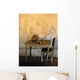 Table And Chairs Infront Of Weathered Wall Wall Mural