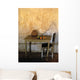 Table And Chairs Infront Of Weathered Wall Wall Mural