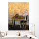 Table And Chairs Infront Of Weathered Wall Wall Mural
