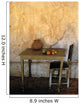 Table And Chairs Infront Of Weathered Wall Wall Mural
