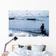 Fisherman Collecting Nets On Beach Wall Mural