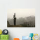 Bru Tribeswoman Carrying Water Pots On Her Head At Sunrise Wall Mural