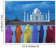 Women In Colorful Saris In Front Of The Taj Mahal Wall Mural