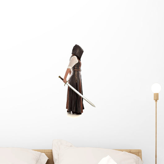 Fantasy Warrior Girl Wall Decal