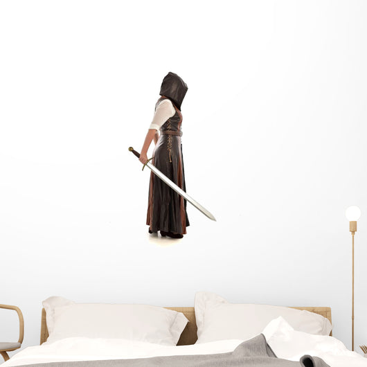 Fantasy Warrior Girl Wall Decal