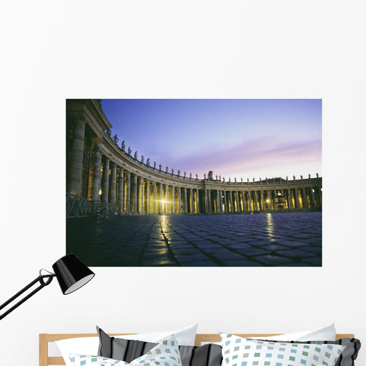 Nightfall At The Square At St Peters In The Vatican Wall Mural