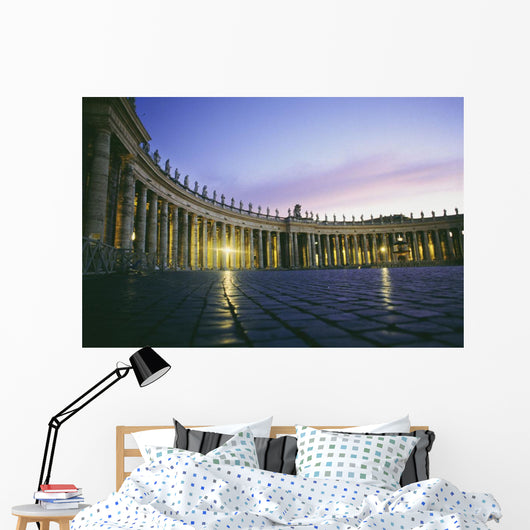 Nightfall At The Square At St Peters In The Vatican Wall Mural