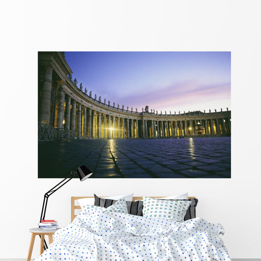 Nightfall At The Square At St Peters In The Vatican Wall Mural