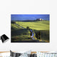 Looking Down Road At Dusk To Old Farmhouse On Hill Top Wall Mural