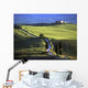 Looking Down Road At Dusk To Old Farmhouse On Hill Top Wall Mural