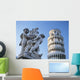 Leaning Tower Of Pisa With Statue Wall Mural