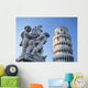 Leaning Tower Of Pisa With Statue Wall Mural