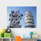 Leaning Tower Of Pisa With Statue Wall Mural