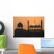 Silhouette Of The Lahori Gate Of The Red Fort With Sun Rising Behind Wall Mural