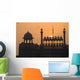 Silhouette Of The Lahori Gate Of The Red Fort With Sun Rising Behind Wall Mural