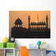 Silhouette Of The Lahori Gate Of The Red Fort With Sun Rising Behind Wall Mural