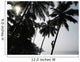 Silhouetted Man Climbing A Palm Tree To Pick Coconuts Wall Mural