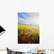 Poppies In Wheat Field At Dawn Wall Mural