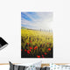 Poppies In Wheat Field At Dawn Wall Mural