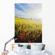 Poppies In Wheat Field At Dawn Wall Mural