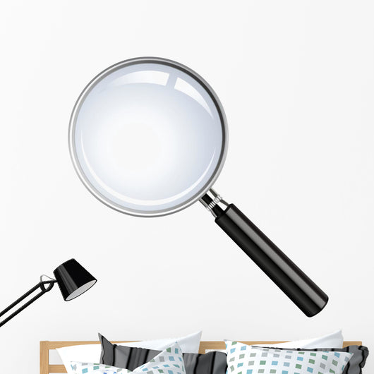 Realistic vector magnifying glass Wall Decal